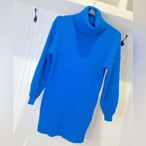 Small Turtleneck Oversized Knit Sweater Dress